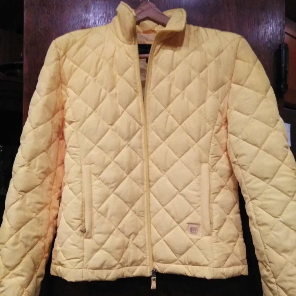 Canary Yellow Puffer Jacket / Quilted Jacket